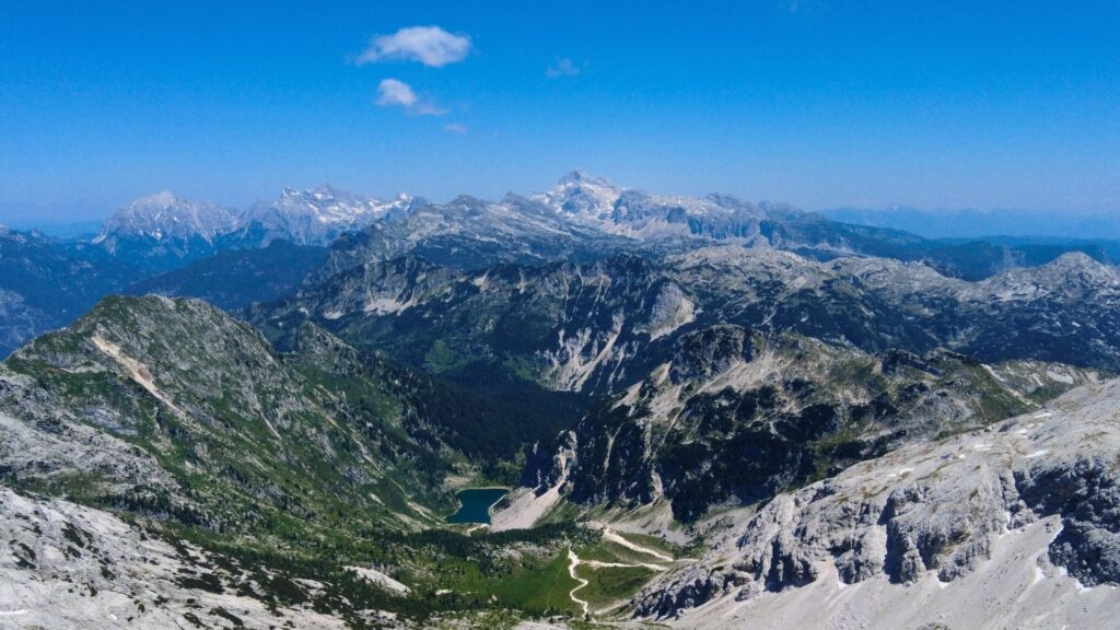 View from Krn to Krn lake nad Triglav